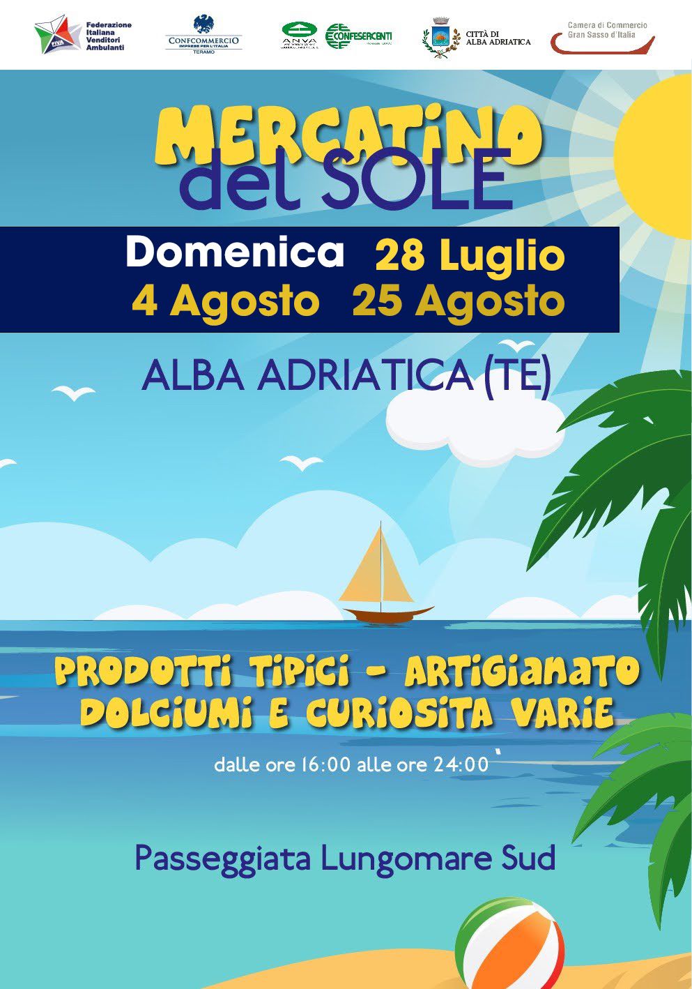 Mercatino del sole Alba Adriatica 28 luglio – 4 agosto – 25 agosto