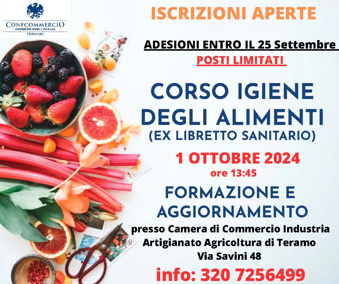 corso igiene degli alimenti ex libretto sanitario 1 ottobre 2024