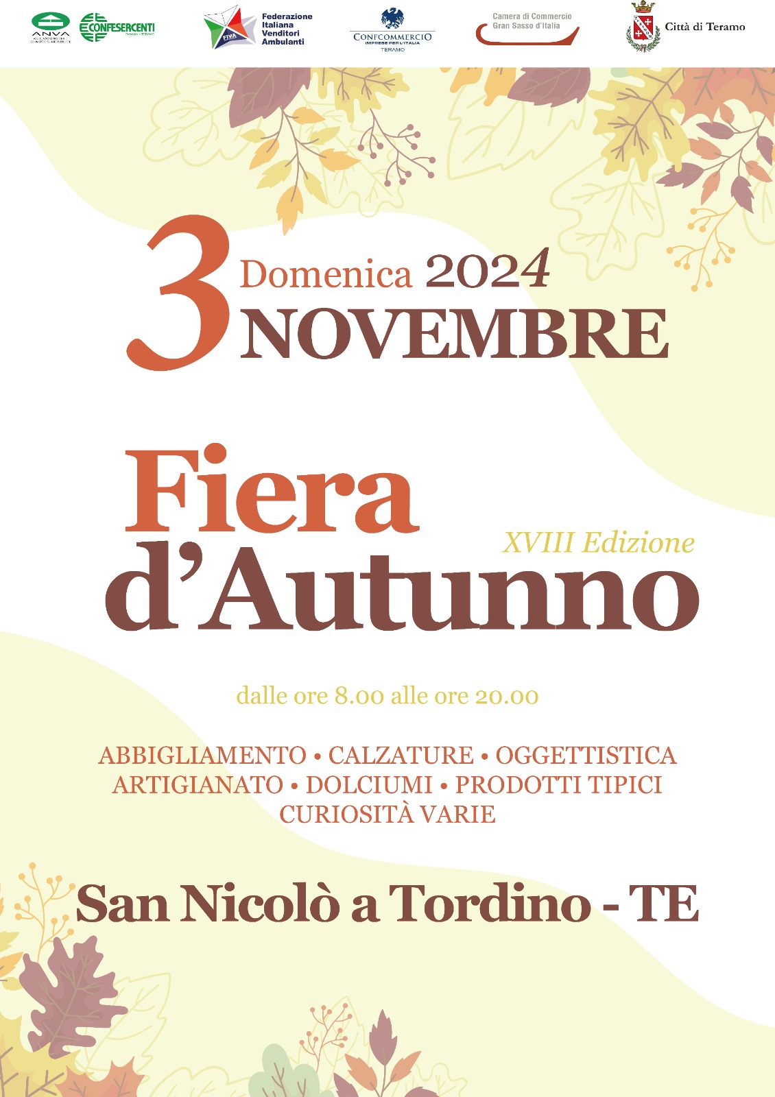 Fiera d’Autunno XVIII Edizione San Nicolò a Tordino – Domenica 3 Novembre 2024