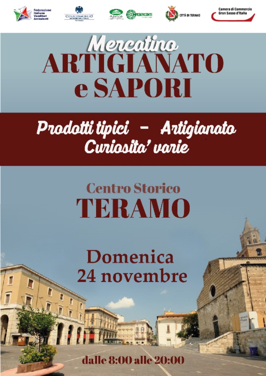 Mercatino Artigianato e Sapori – Centro storico Teramo 24 Novembre