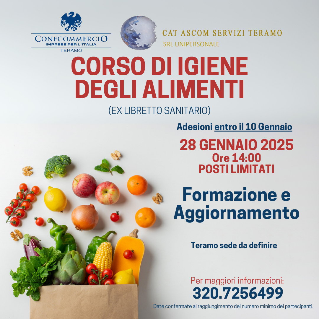 corso igiene degli alimenti ex libretto sanitario 28 gennaio 2025