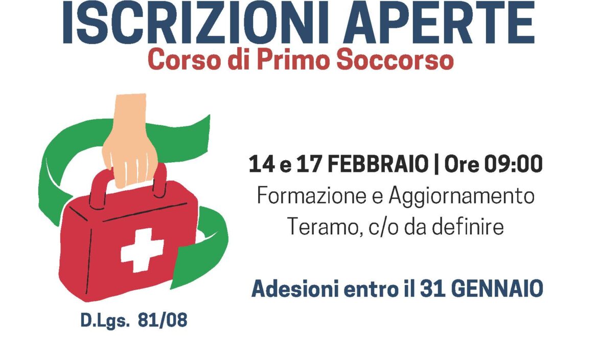 Corso Primo Soccorso – 14 e 17 Febbraio 2025