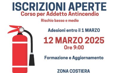 CORSO ADDETTO ANTINCENDIO – 12 marzo 2025