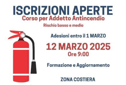 CORSO ADDETTO ANTINCENDIO – 12 marzo 2025