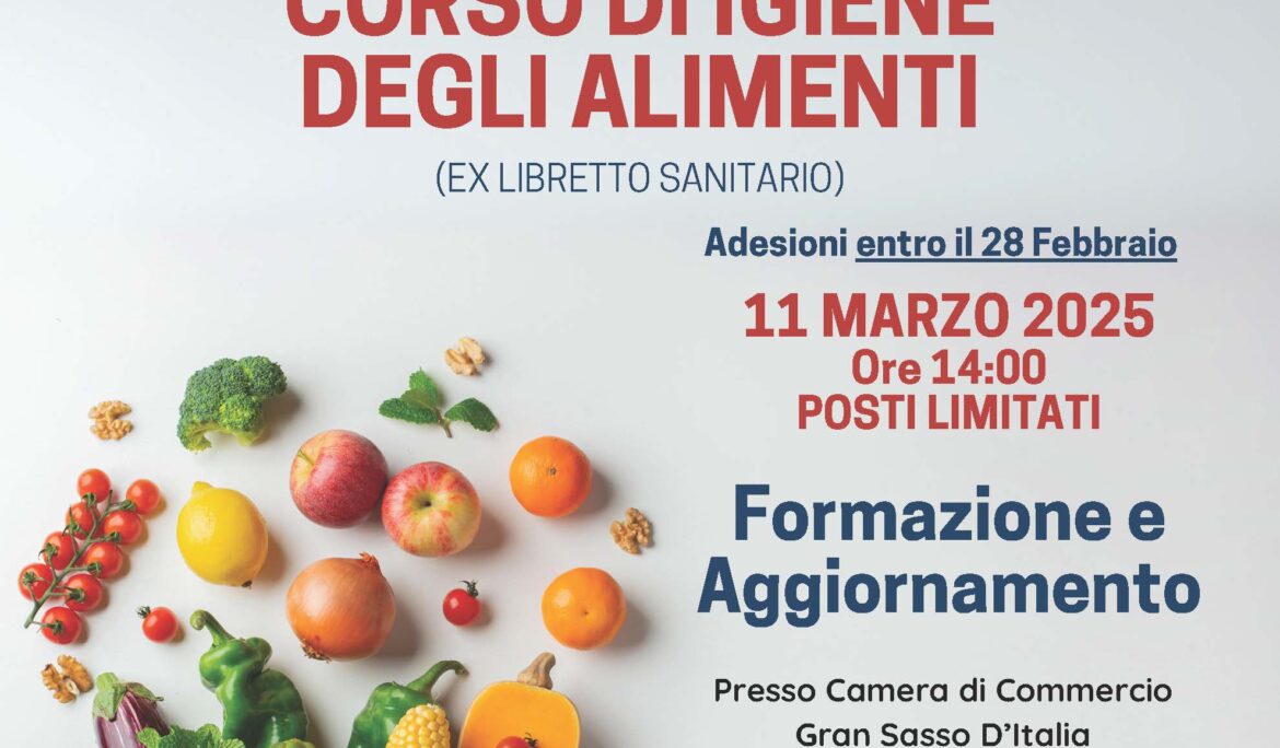 corso igiene degli alimenti ex libretto sanitario 11 marzo 2025